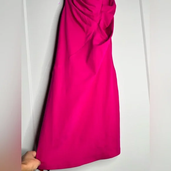 Susana Monaco Pink One Shoulder Cocktail Dress - Picture 4 of 6